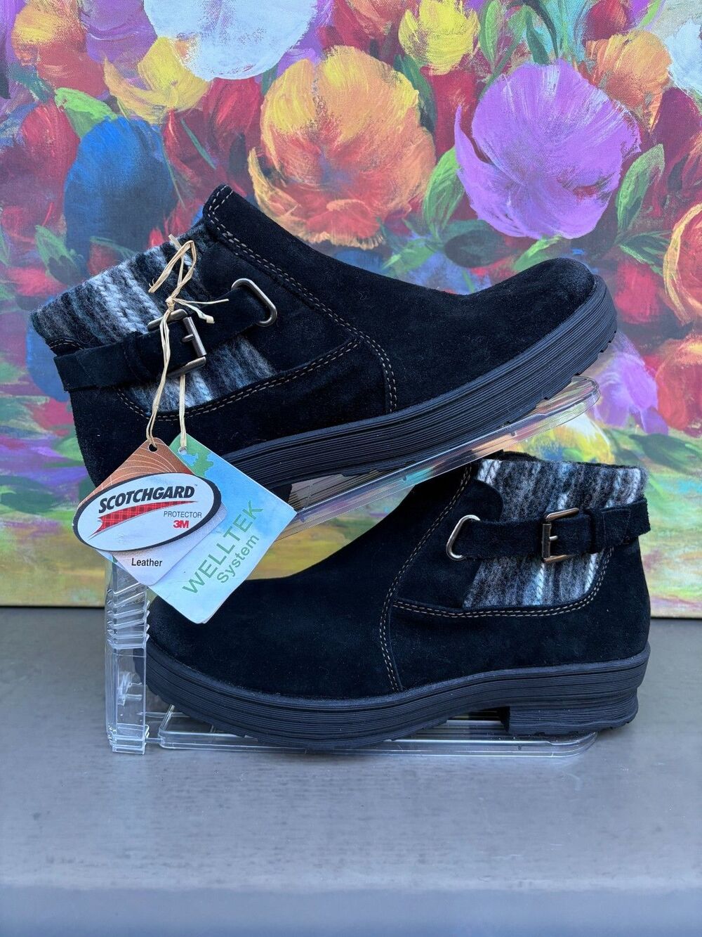 Earth Origins Tate Black Ankle Boots Women’s Size 9 Wide NWOB Comfort Shoes
